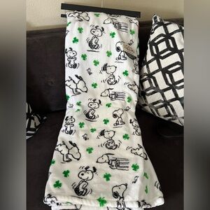 Berkshire VelvetLoft Throw with snoopy and Shamrock Design